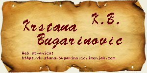 Krstana Bugarinović vizit kartica